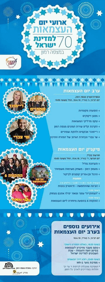 עצמאות 2018 במצפה רמון אתר לגדול